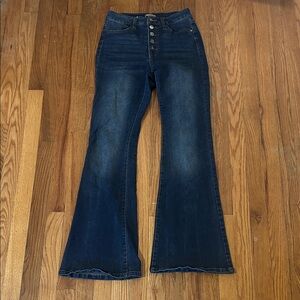 Wonderly Dark Blue Flare Jeans
